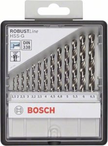 Bosch Metallbohrer-Set Robust Line HSS-G DIN 135 135°, 13-teilig 1,5 - 6,5 mm