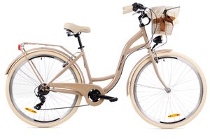 Goetze Citybike Mood 28 Zoll 7 Gang Tiefeinsteiger Retro Damenfahrrad mit Korb