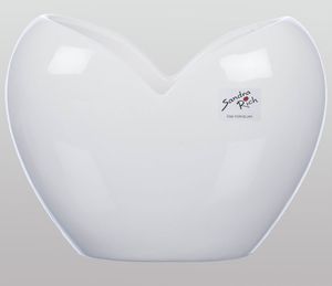 Porzellan Vase Heart 15x9 H11 cm - weiss