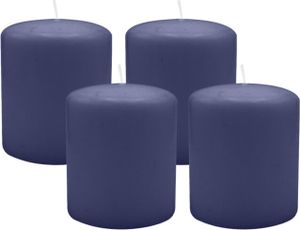 4er Set Adventskranzkerzen Nachtblau Dunkelblau Ø 100 x 120 mm