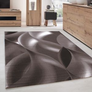 Modern Kurzflor Teppich Wohnzimmer Abstrakt Wellen Design Pflegeleicht, Grösse:200x290 cm