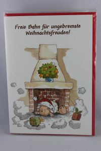 Nici - 65191 - Klappkarte, Weihnachtskarte, mit Umschlag, Weihnachten, Freie Bahn für ungebremste Weihnschtsfreuden!