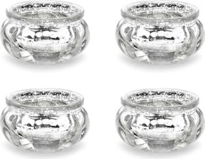 Teelichtgläser 6x3cm silber 4er Set