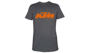 KTM Factory Team T-Shirt in grau mit Logo Print in orange (Größe S-XXL), Größe:M