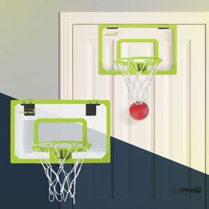 Hauki Mini Basketballkorb Set mit 3 Bälle, 58x40 cm, Grün, inkl. Netz und Pumpe, tragbar, Backboard Tür/Wandmontage, ohne Bohren, Indoor Basketball Hoop Hängebrett Basketballbrett