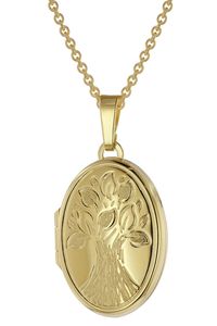 trendor 39544 Medaillon mit Kette Gold plattiertes 925 Silber, 50 cm