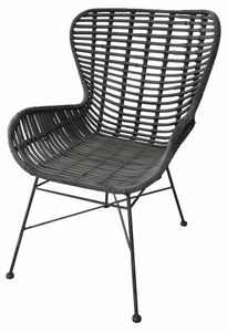 SIT Möbel Armlehnstuhl | Sitzschale Rattan | Gestell Metall | B 60 x T 70 x H 88 cm | 05325-11 | Serie RATTAN