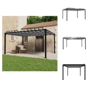 vidaXL Pavillon mit Lamellendach 3x4 m Anthrazit Stoff und Aluminium -  Pavillons & Partyzelte