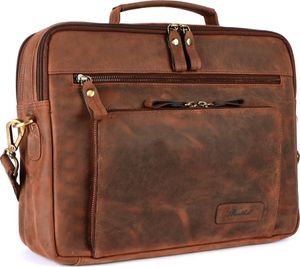 Benthill Laptoptasche Echt-Leder I Leder Umhängetasche für Laptop I Aktentasche für Notebook I Damen und Herren Tasche I Notebooktasche