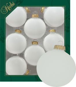 Krebs Glas Lauscha Kugeln im 8er Set - Frost (Goldsplint) - Christbaumschmuck aus Glas - Unifarbende Kugeln - Größe ca. 7 cm - 70801