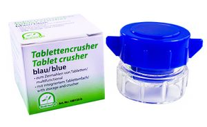 Medi-Inn Tablettenmörser mit Medikamentenfach Tablettencrusher blau (100 Stück)