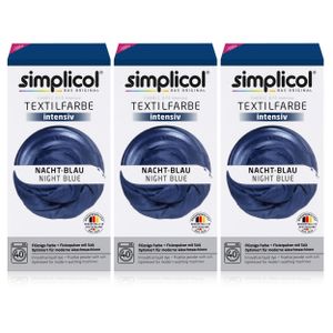 Simplicol Textilfarbe intensiv Nacht-Blau - Einfaches Färben (3er Pack)