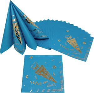 Oblique Unique 20 Servietten für Schuleinführung Schulanfang Einschulung Deko ABC Zuckertüte Motiv für Jungs blau