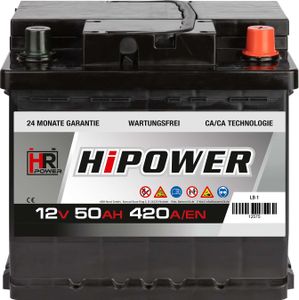HR Autobatterie 12V 50Ah HiPower HR Autobatterie 12V 50Ah HiPower