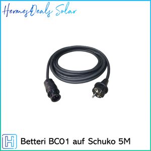 Balkonkraftwerke Strom Anschlussleitung Kabel mit Betteri BC01 - Schuko Stecker,  Solarkabel PV Kabel-5M fur Deye/Hoymiles Mikrowechselrichter