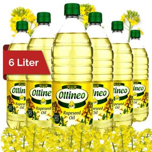 Speiseöel Ollineo 6x1 Liter Rapsöl Pflanzenöl Speiseöles natives Öl Natur kuche