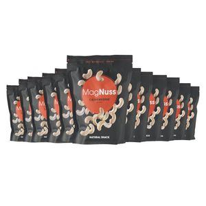 MagNuss Cashews | geröstete, ungesalzene Cashewkerne, 12 x 200g-Vorratspackung | vegan, glutenfrei