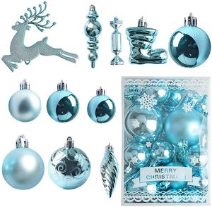 30PCS Weihnachtskugeln,Kunststoff Christbaumkugeln,Weihnachtsbaum Bälle Dekorationen,Weihnachtskugeln Ornamente,Weihnachtsbaumschmuck,Weihnachtsbaum Dekoration(Blau)