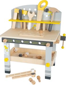 small foot 11805 Werkbank Miniwob Kompakt aus Holz, mit umfangreichem Zubehör und Schraub-Set, für Kinder ab 3 Jahren