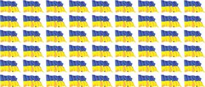 Mini Aufkleber Set - Pack wehend - 20x12mm - selbstklebender Sticker - Ukraine - Flagge / Banner / Standarte fürs Auto, Büro, zu Hause und die Schule - 54 Stück