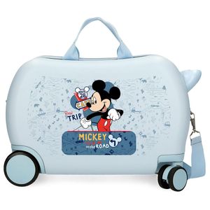Joumma Bags Sitzkoffer Ziehkoffer Kinderkoffer Kinder Hartschalen Koffer Disney Mickey Maus Hellblau