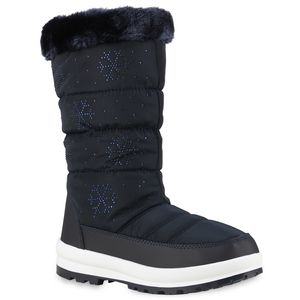 VAN HILL Dámské zimní boty s teplou podšívkou Pohodlná outdoorová obuv 838196, Barva: tmavě modrý vzor, Velikost: 39