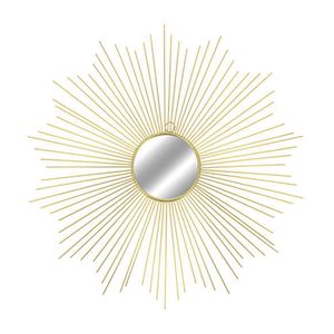 Exclusiver Wandspiegel Sonnenspiegel aus Metall in Gold Ø65cm