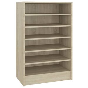 vidaXL Schuhschrank Sonoma-Eiche 60x35x92 cm Holzwerkstoff