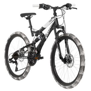 Mountainbike Fully 24'' Crusher schwarz-weiß RH 41 cm KS Cycling