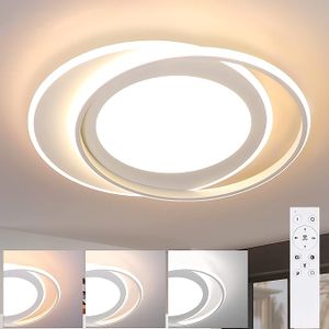 ZMH LED Deckenleuchte für Wohnzimmer: Weiße Wohnzimmerlampe 25 W 3000 K Designlampe Küchenlampe Dekorative