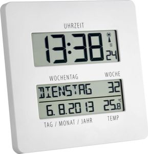 TFA® 60.4509.02 TFA® digitale Funkwanduhr TIMELINE weiß
