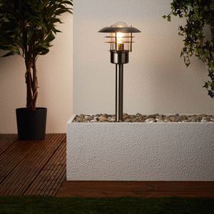 BRILLIANT Außensockelleuchte Terrence | zeitlose  Außenleuchte | 50cm | edelstahl | 1x E27 max. 40 W | IP 44