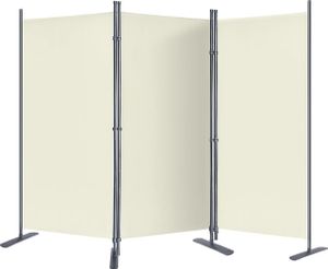 TRMLBE Screen 275x180cm Room Divider Vnútorná obrazovka na ochranu súkromia Balkónová deliaca stena s káblovými viazacími páskami a klincami a stojanom Slnečná clona Vetracia clona Ochrana pred UV žiarením Obrazovky bez vŕtania Súkromná obrazovka, béžová