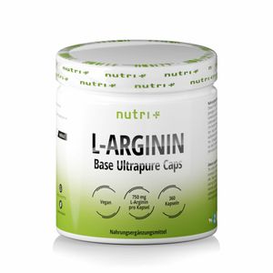 L-ARGININ BASE Kapseln - 100% reines pflanzliches L-Arginine - Höchste Dosierung - 360 Caps ohne Magnesiumstearat - fermentiert & vegan