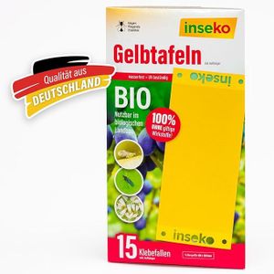 15 x inseko Gelbtafeln I große Gelbsticker gegen Trauermücken UVM. I Gelbfalle 100% giftfrei - 1 Packung (442345)