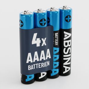 ABSINA 4x Batterien AAAA für Surface Pen, Tablet Stift und vieles mehr, AAAA Batterie 1,5V Alkaline, Mini Batterien AAAA LR61 E96
