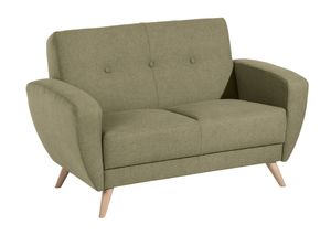 Max Winzer Sofa 2-Sitzer Jerry Samtvelours mit Clean-Abo Ausrüstung oliv