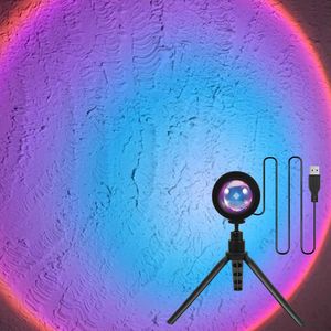 LED Sonnenuntergang Projektor Regenbogen Lampe mit Stativ Atmosphäre Dekorativ Nachtlicht für Home Hochzeit Party Bar