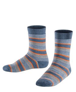 FALKE Mixed Stripe Kinder Socken, Größe:35-38, Farbe:light denim