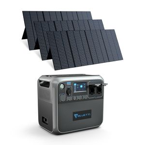 BLUETTI Solar Generator AC200P mit 3 x PV350 Solarpanel, 2000Wh/2000W LiFePO4 Stromerzeuger Unit 350W Solaranlagen Solarmodul für Notstromversorgung Camping, Wohnwagen, Stromausfall