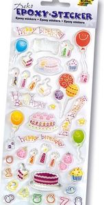 Folia 3D Deko Epoxy Sticker, Motiv Geburtstag Ganzjahr Set 7, mehrfarbig (1 Set)