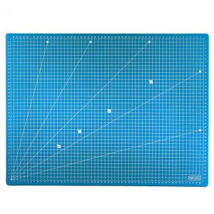 MAXKO Schneidematte 90 x 60 cm, blau, selbstheilend, bediseitig bedruckt, metrische Einteilung/Schneideunterlage/Schreibtischunterlage/ A1/ 90x60/ Winkelmaße 15°