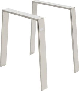 ML-Design 2er Set Tischbeine Loft, 75x72 cm, Silber, Profil 8x2cm, aus Edelstahl, Industriedesign, U-Form, Metall Tischgestell scandic
