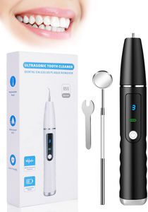 Topchances Zahnreinigung Set, Ultraschall Zahnsteinentferner für Pflege von Zahn Zuhause, 4 Köpfe und 3 Modi, USB Wiederaufladbar