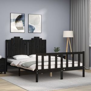 Maison Exclusive Rám postele s čMaison Exclusive černý 140 x 200 cm masivní dřevo