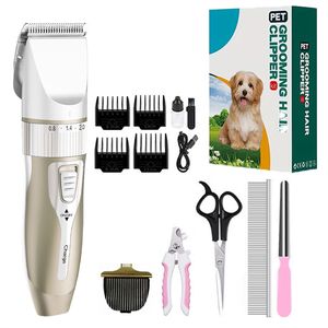 Leise Hundeschermaschine,Profi Schermaschine,Hund Katze Tierhaarschneidemaschine,Elektrische Hundetrimmer,Schnurlosen Haarschneidemaschine (Weiß)