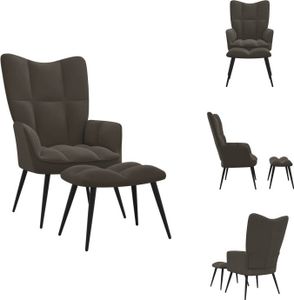 vidaXL Fotel Relax z taboretem ciemnoszary aksamit - Fotel