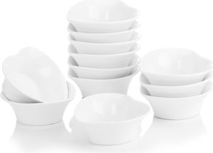 MALACASA, Serie Ramekin.Dish, 12-tlg. Porzellan Backform, 4" / 10cm / 100ml SUPER MINI  Dessertschälchen Set