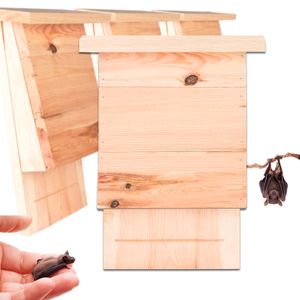 4x Großer Fledermauskasten aus Massivholz - Fledermaus Nistkasten Fledermaushaus : 4 Stück