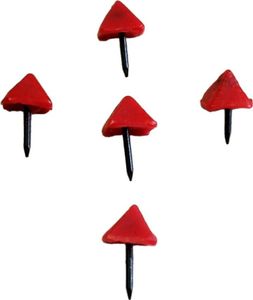 Osternägel für Osterkerze aus Wachs mit Nagel in der Farbe Rot und der Größe 16/10 mm. Der Inhalt ist  5 Stück zum verzieren von individuellen Osterkerzen